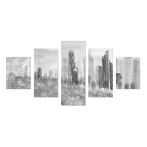 chicago skyline 2-s-noir blanc Canvas Print Sets B (No Frame)