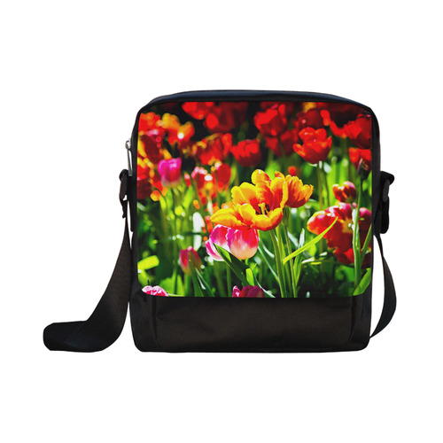 Tulip Flower Colorful Beautiful Spring Floral Crossbody Nylon Bags (Model 1633)