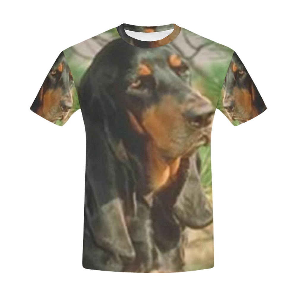 Black Tan Coonhound All Over Print T-Shirt for Men (USA Size) (Model ...