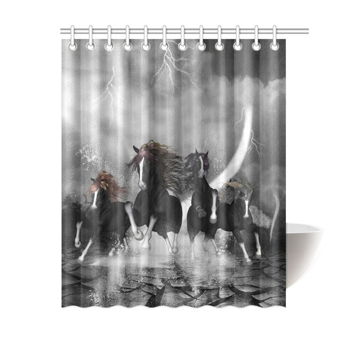 Awesome running black horses Shower Curtain 60"x72"
