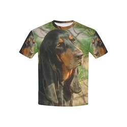Black Tan Coonhound Kids' All Over Print T-shirt (USA Size) (Model T40)