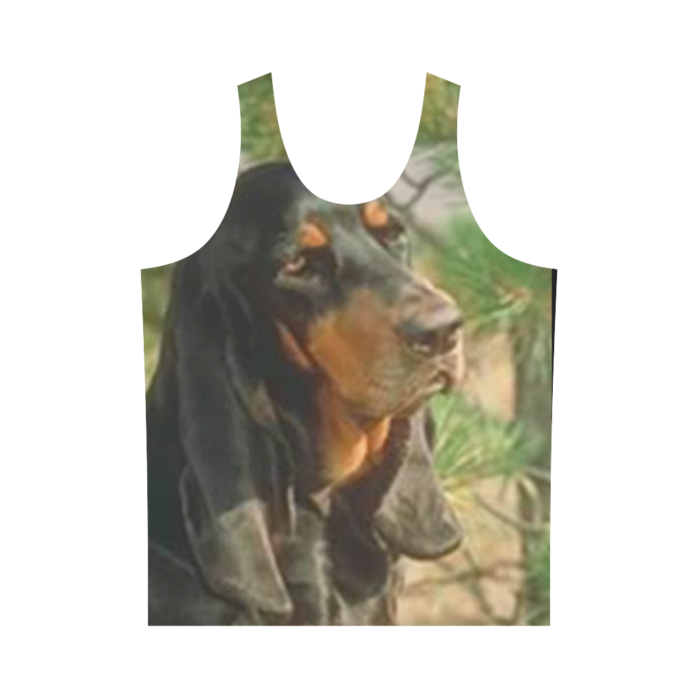 Black Tan Coonhound All Over Print Tank Top for Men (Model T43)