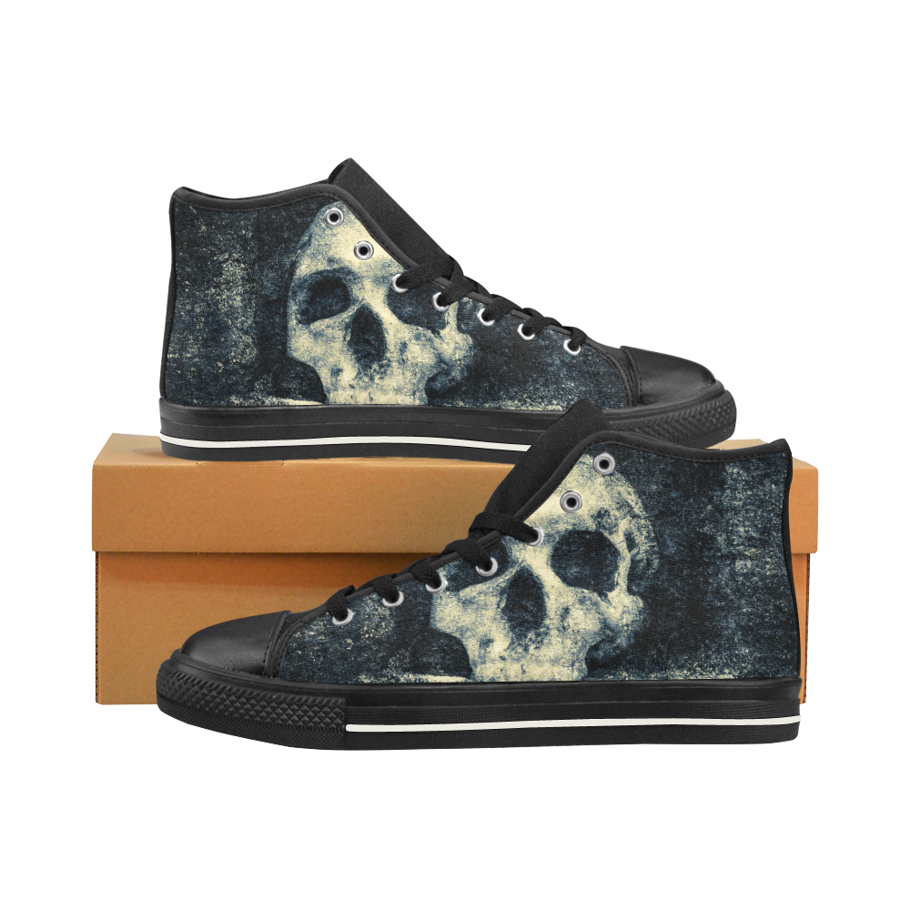 Man Skull In A Savage Temple Halloween Horror Men’s Classic High Top Canvas Shoes /Large Size (Model 017)