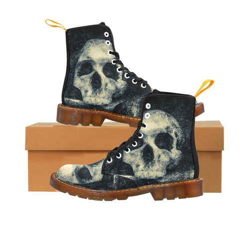 Man Skull In A Savage Temple Halloween Horror Martin Boots For Women Model 1203H