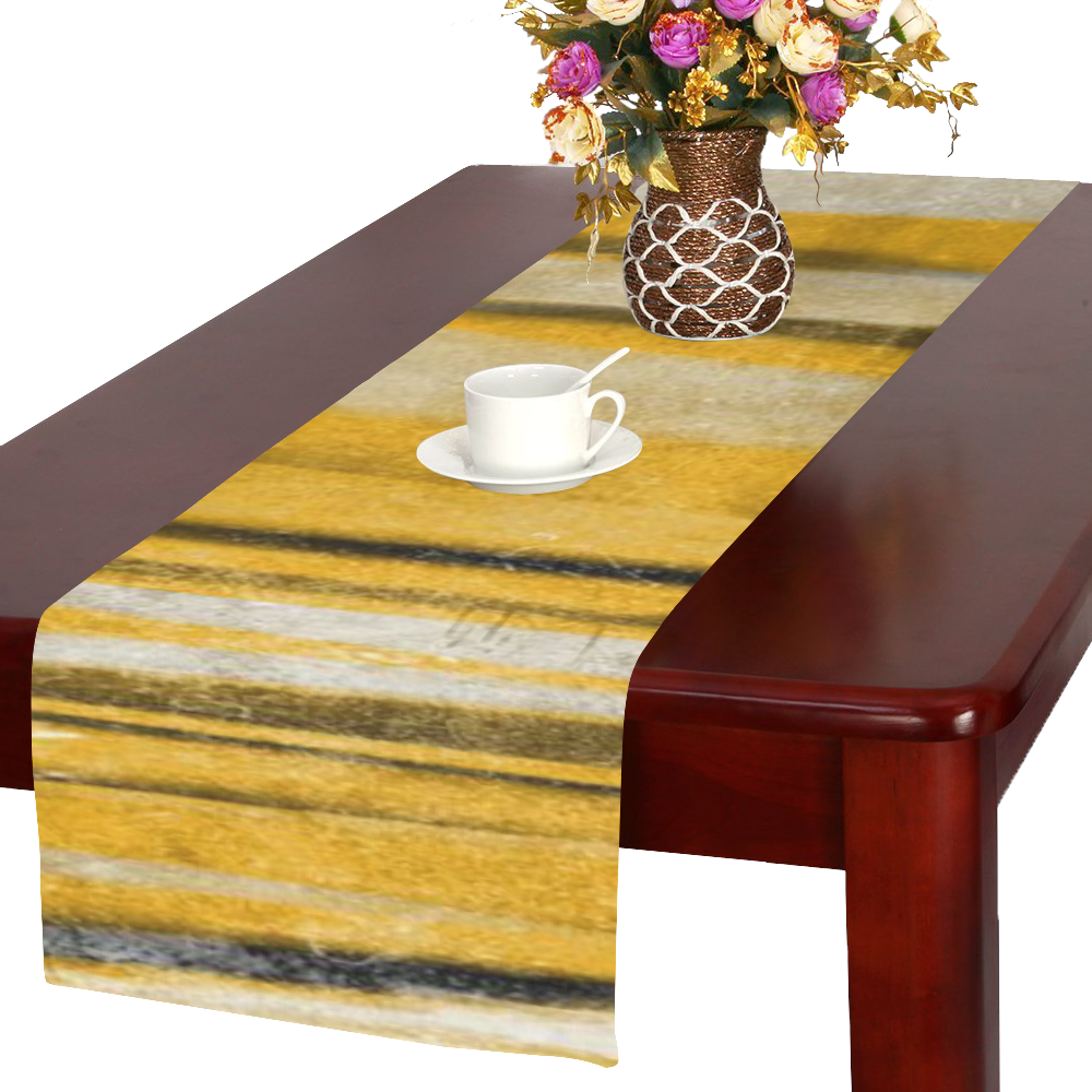 Golden copper stripes Table Runner 16x72 inch