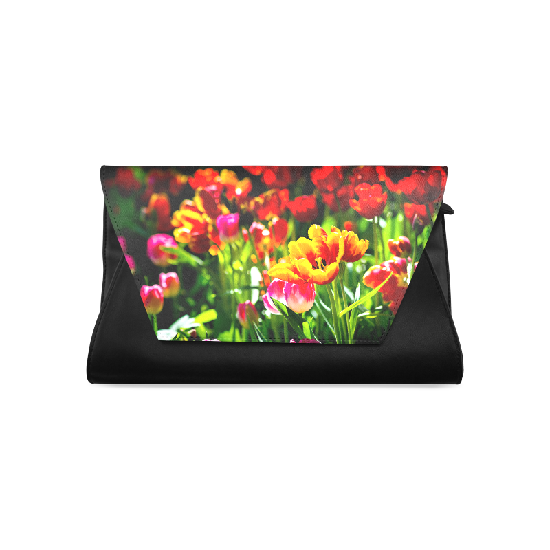 Colorful tulip flowers chic spring floral beauty Clutch Bag (Model 1630)
