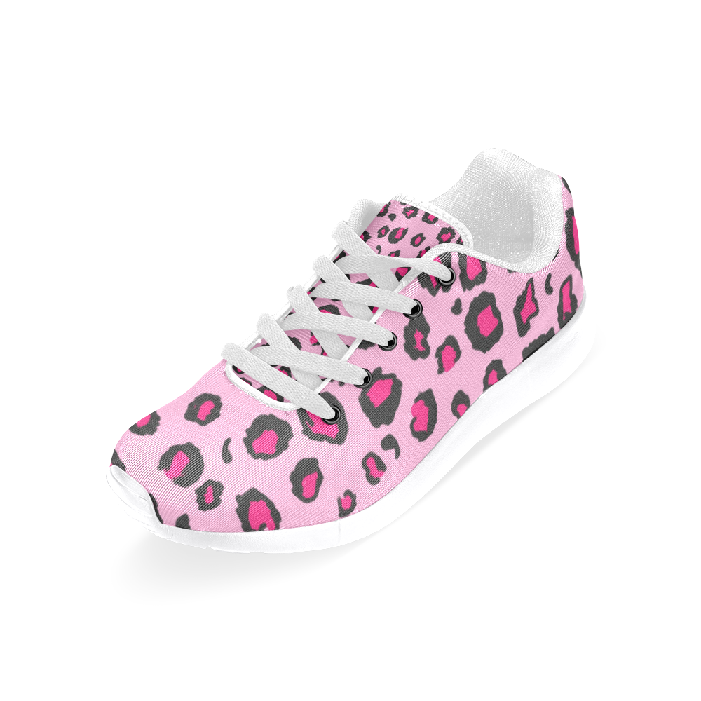 Pink Leopard Women's Running Shoes/Large Size (Model 020)