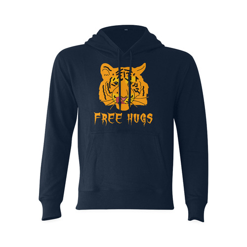 Tiger Licks His Lips Free Hugs Funny Romantic Oceanus Hoodie Sweatshirt (Model H03)