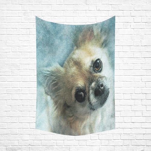 Darling Dogs 6 Cotton Linen Wall Tapestry 60"x 90"
