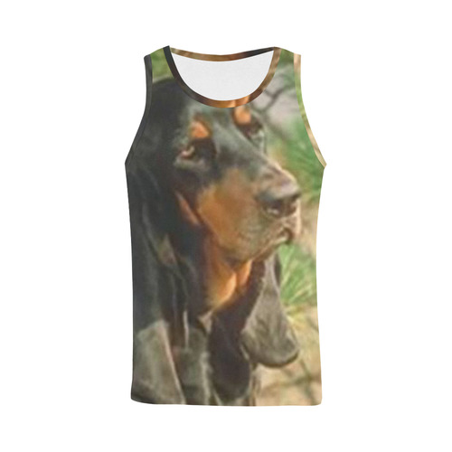 Black Tan Coonhound All Over Print Tank Top for Men (Model T43)