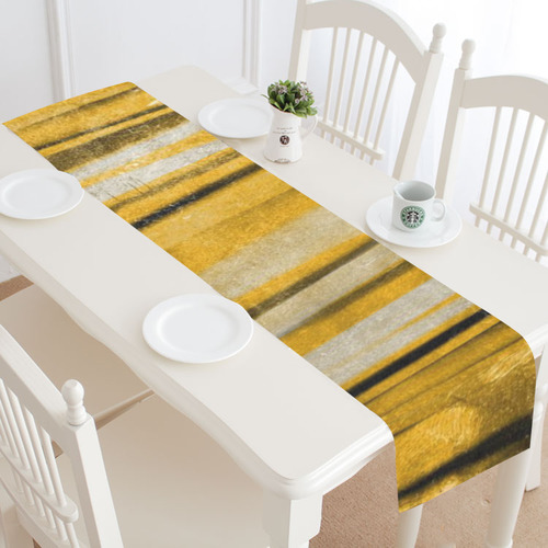 Golden copper stripes Table Runner 16x72 inch