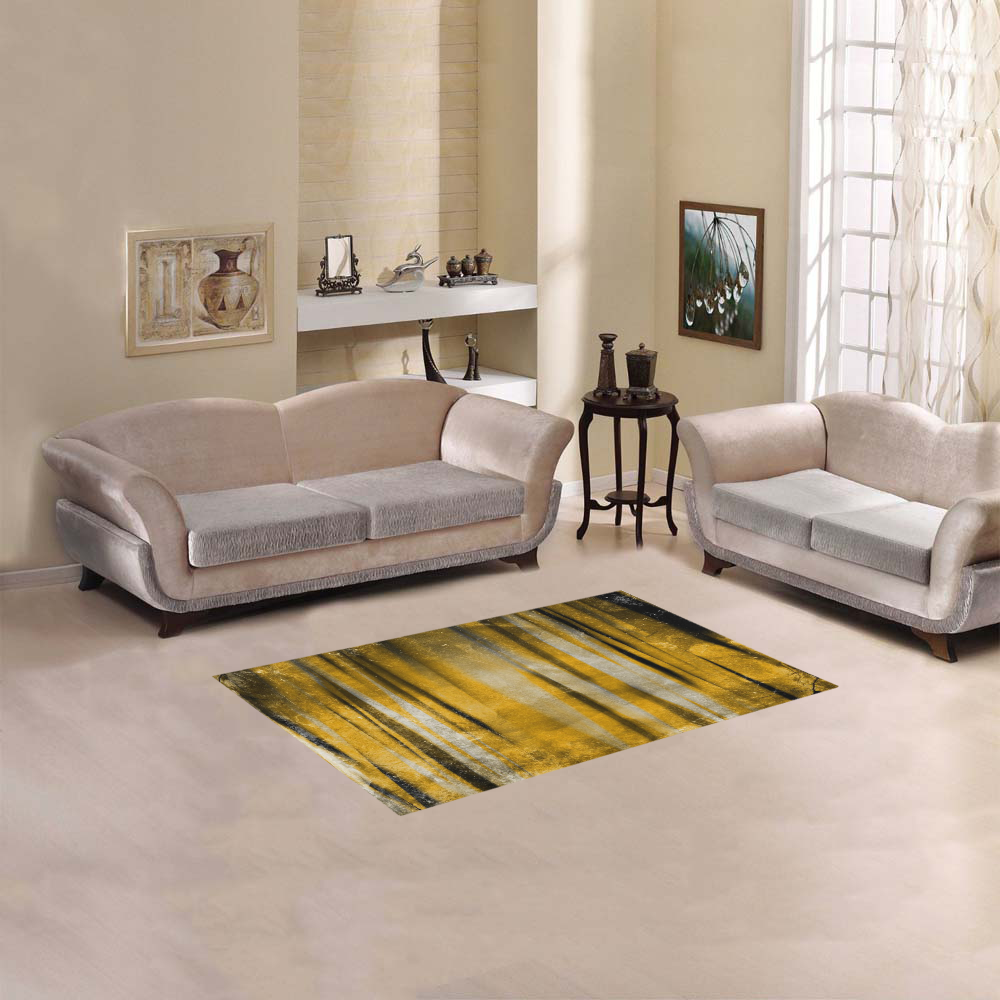 Golden copper stripes Area Rug 2'7"x 1'8‘’