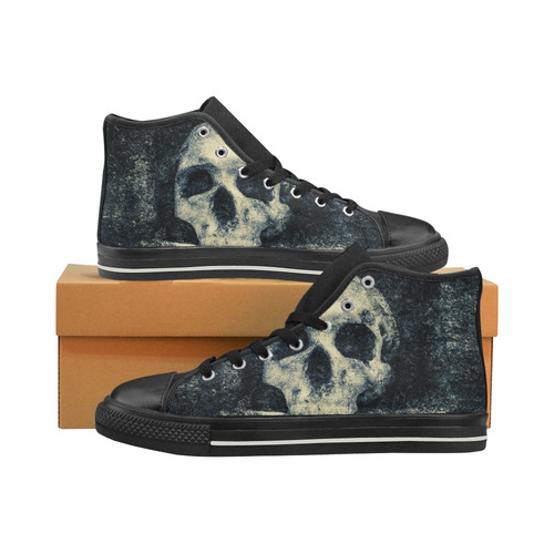 Man Skull In A Savage Temple Halloween Horror Women's Classic High Top Canvas Shoes (Model 017)