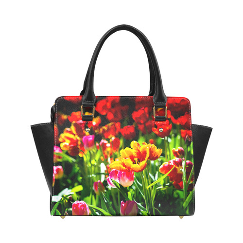 Colorful tulip flowers chic spring floral beauty Classic Shoulder Handbag (Model 1653)