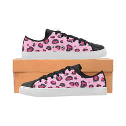 Pink Leopard Aquila Microfiber Leather Women's Shoes (Model 031)