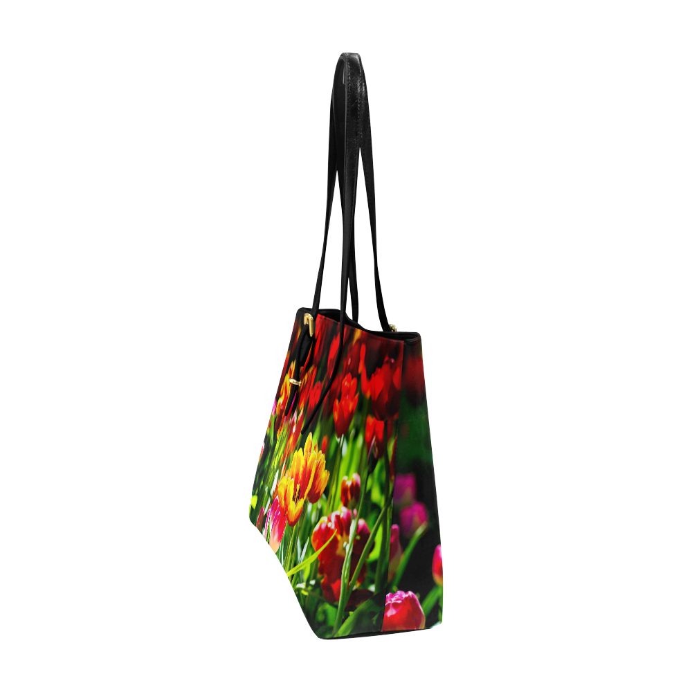 Colorful tulip flowers chic spring floral beauty Euramerican Tote Bag/Large (Model 1656)
