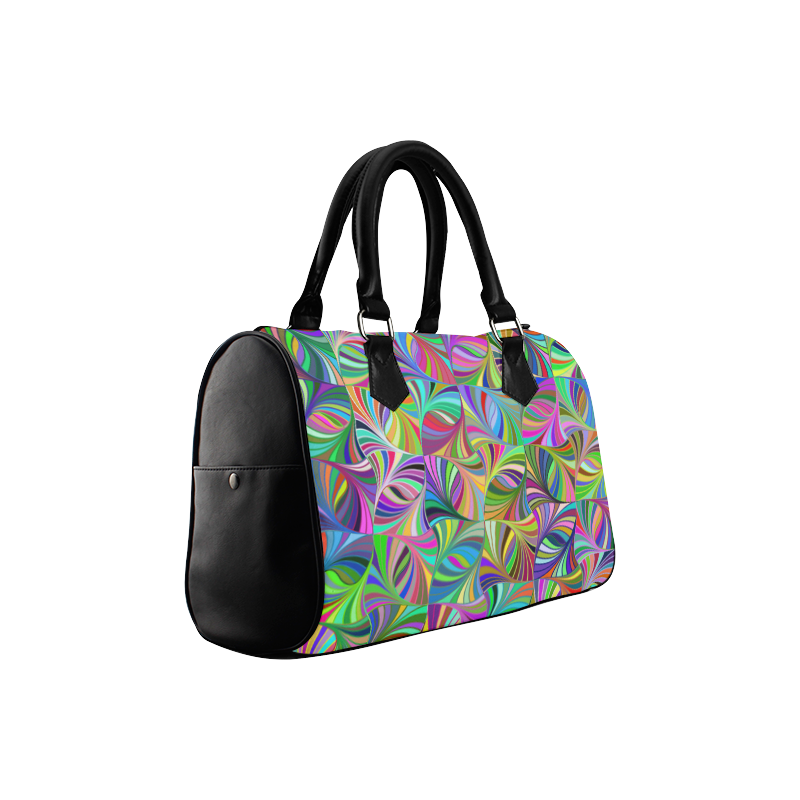 Colorful Red Blue Green Yellow Abstract Geometric Boston Handbag (Model 1621)