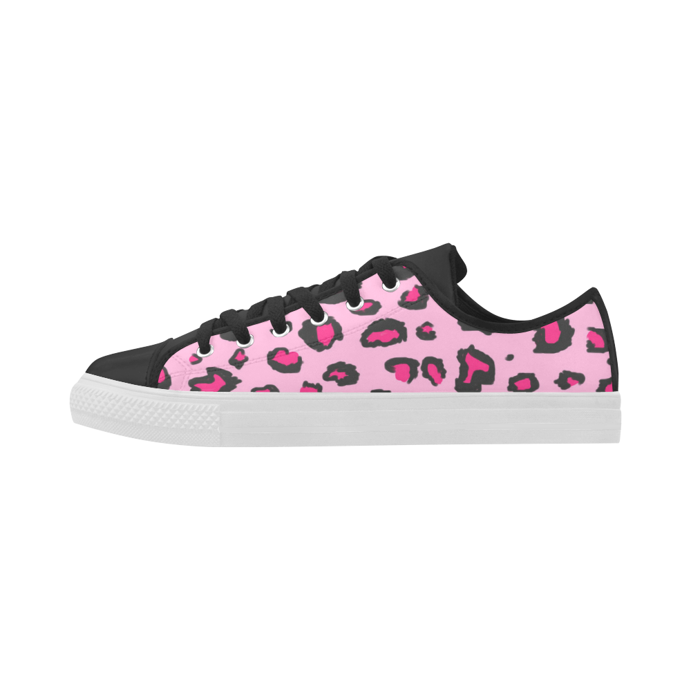 Pink Leopard Aquila Microfiber Leather Women's Shoes (Model 031)