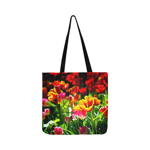 Colorful tulip flowers chic spring floral beauty Reusable Shopping Bag Model 1660 (Two sides)