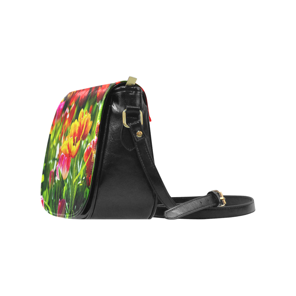 Tulip Flower Colorful Beautiful Spring Floral Classic Saddle Bag/Small (Model 1648)