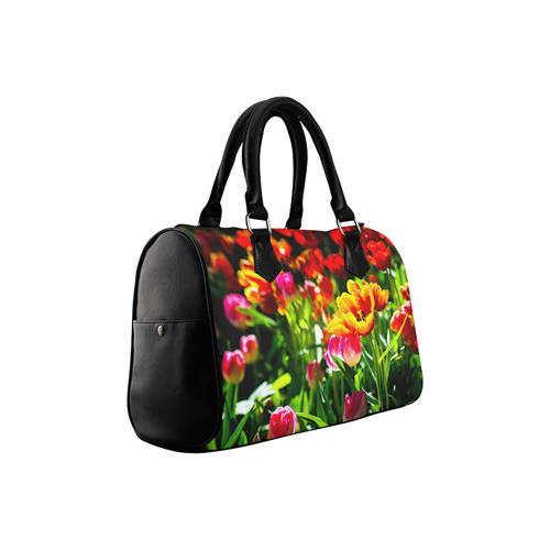 Colorful tulip flowers chic spring floral beauty Boston Handbag (Model 1621)