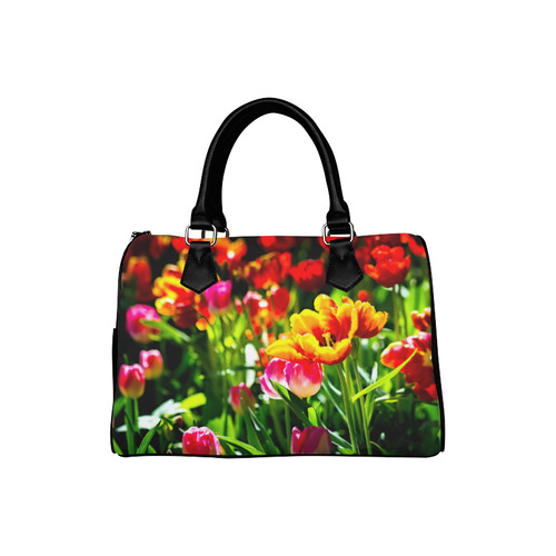 Colorful tulip flowers chic spring floral beauty Boston Handbag (Model 1621)
