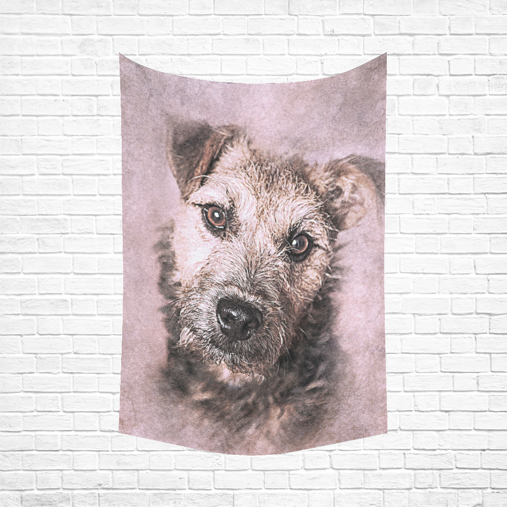 Darling Dogs 10 Cotton Linen Wall Tapestry 60"x 90"