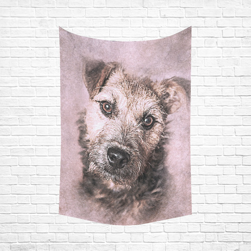 Darling Dogs 10 Cotton Linen Wall Tapestry 60"x 90"