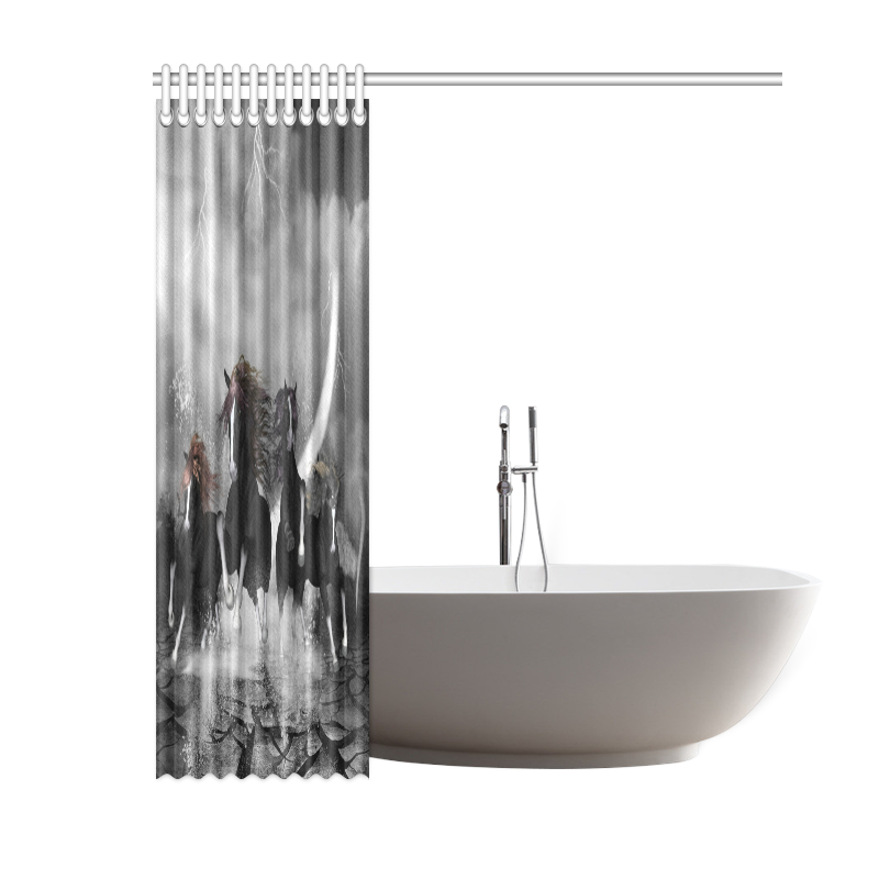Awesome running black horses Shower Curtain 60"x72"
