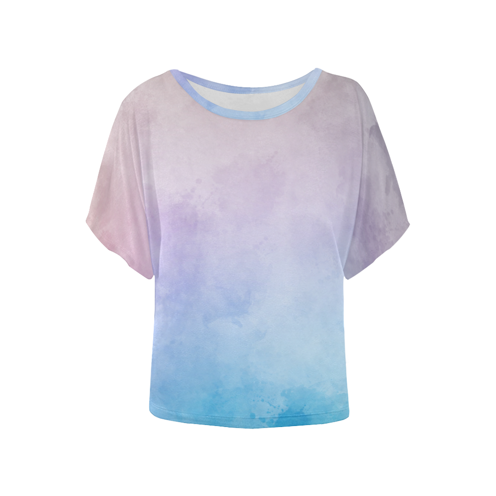 Lovely Aquarell Moves Women's Batwing-Sleeved Blouse T shirt (Model T44)