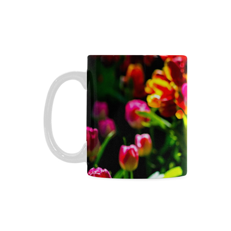 Colorful tulip flowers chic spring floral beauty White Mug(11OZ)