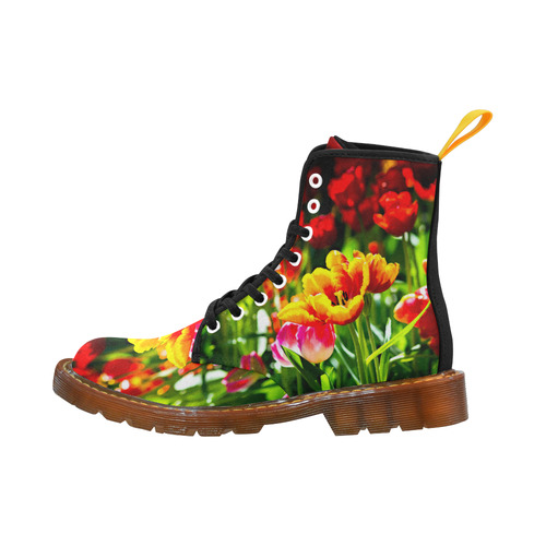 Tulip Flower Colorful Beautiful Spring Floral Martin Boots For Women Model 1203H