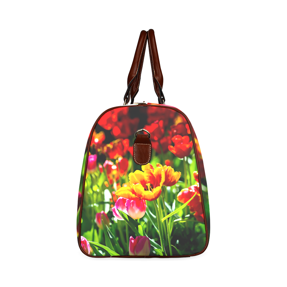 Tulip Flower Colorful Beautiful Spring Floral Waterproof Travel Bag/Large (Model 1639)