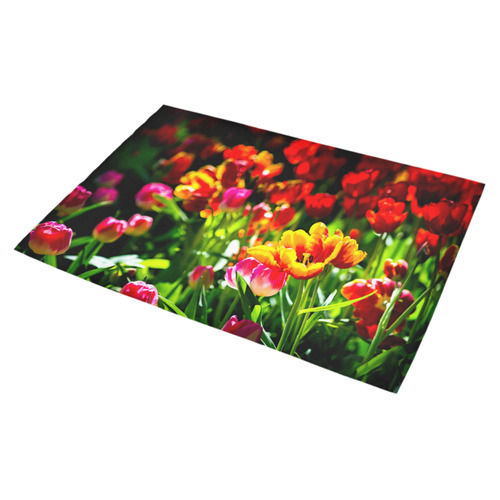 Colorful tulip flowers chic spring floral beauty Azalea Doormat 30" x 18" (Sponge Material)