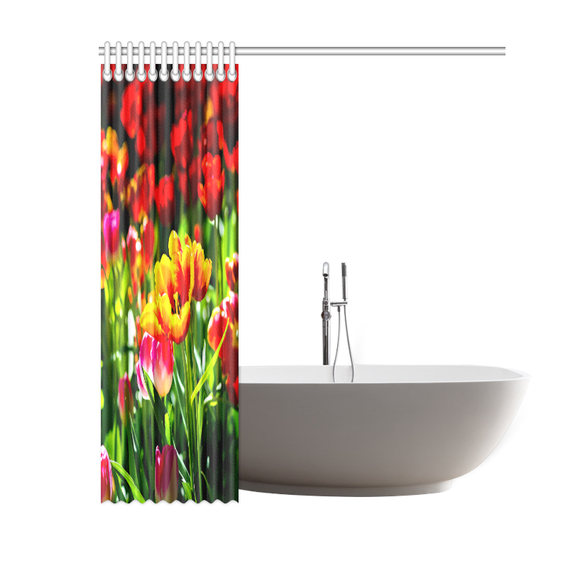 Tulip Flower Colorful Beautiful Spring Floral Shower Curtain 60"x72"