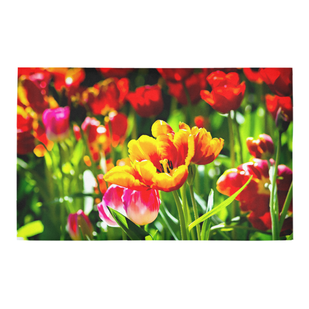 Tulip Flower Colorful Beautiful Spring Floral Bath Rug 20''x 32''