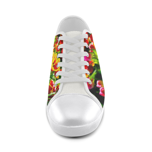 Colorful tulip flowers chic spring floral beauty Canvas Shoes for Women/Large Size (Model 016)