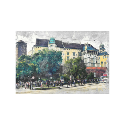 Cracow Krakow city art Placemat 12’’ x 18’’ (Set of 6)