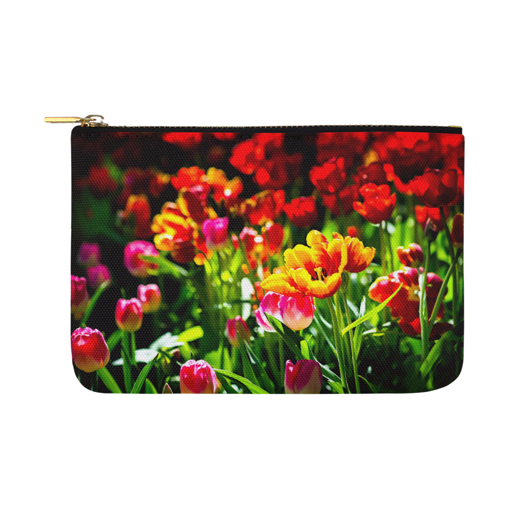 Colorful tulip flowers chic spring floral beauty Carry-All Pouch 12.5''x8.5''