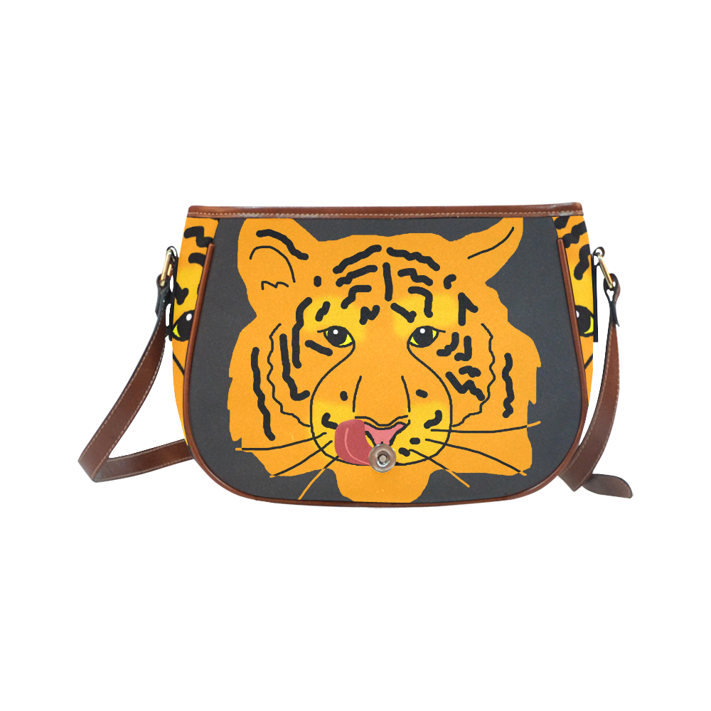 Funny Clever Cunning Wild Tiger Cat Animal Cute Saddle Bag/Small (Model 1649) Full Customization