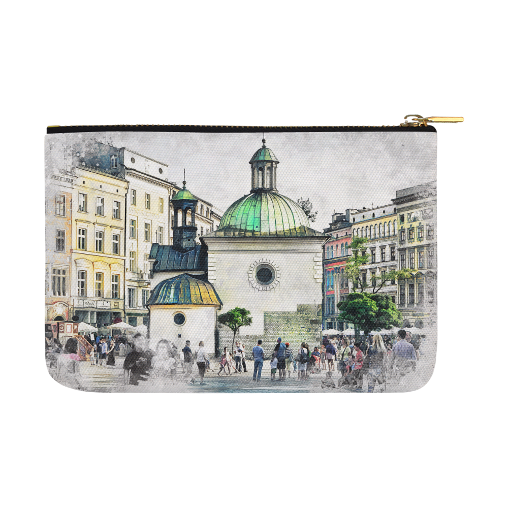 Cracow Krakow city art Carry-All Pouch 12.5''x8.5''