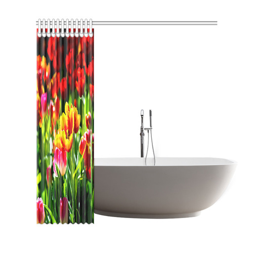 Tulip Flower Colorful Beautiful Spring Floral Shower Curtain 69"x72"