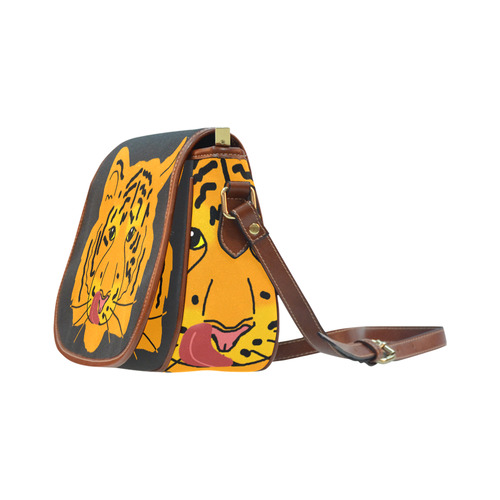 Funny Clever Cunning Wild Tiger Cat Animal Cute Saddle Bag/Small (Model 1649) Full Customization