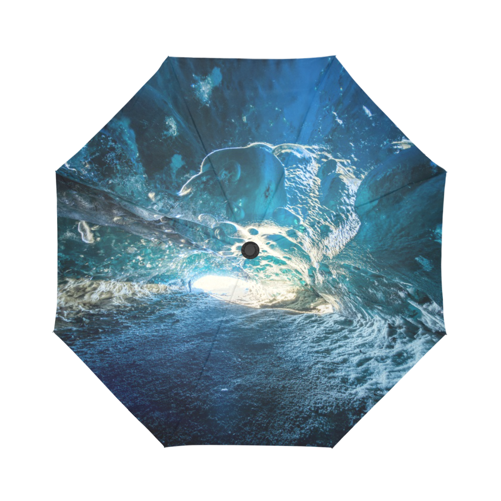 家居Blue ice cave in Vatnajokull glacier Auto-Foldable Umbrella (Model U04)