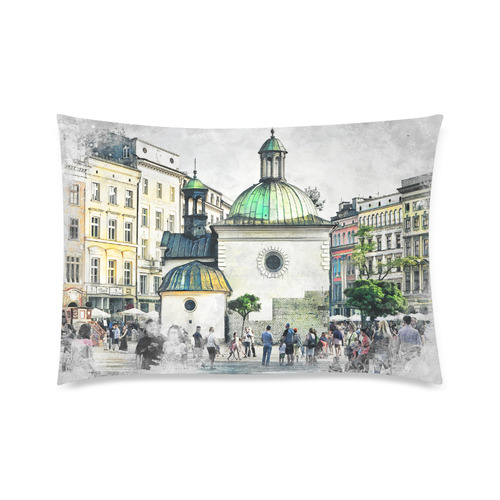 Cracow Krakow city art Custom Zippered Pillow Case 20"x30"(Twin Sides)