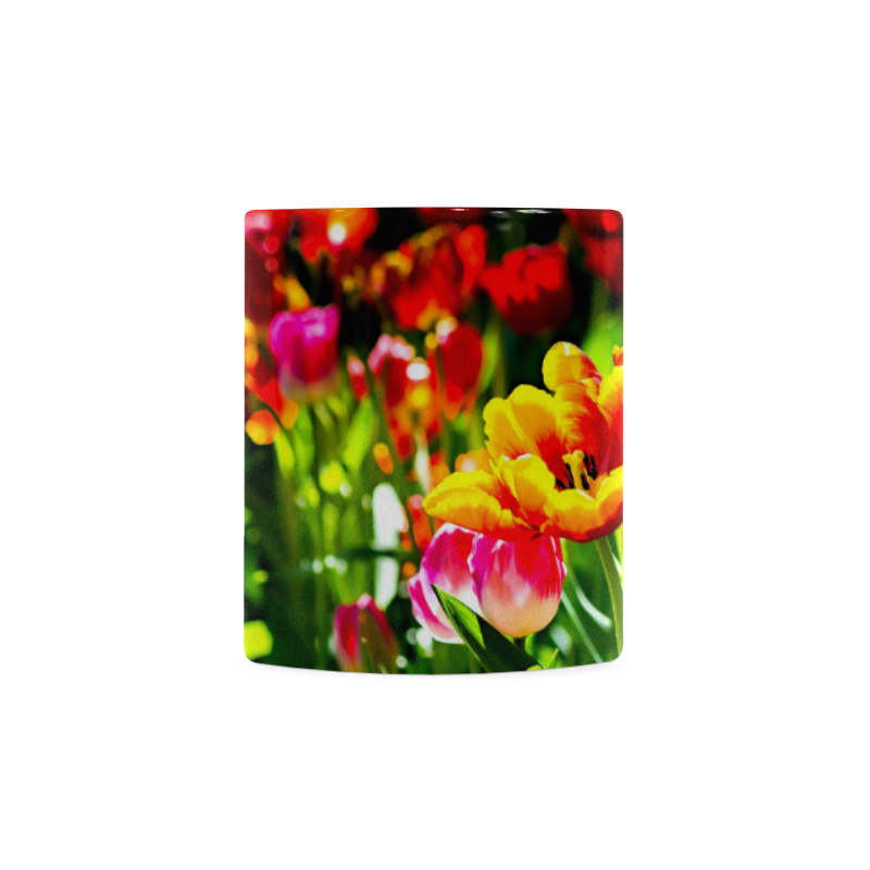 Colorful tulip flowers chic spring floral beauty White Mug(11OZ)