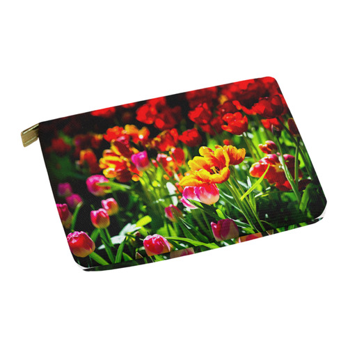 Colorful tulip flowers chic spring floral beauty Carry-All Pouch 12.5''x8.5''