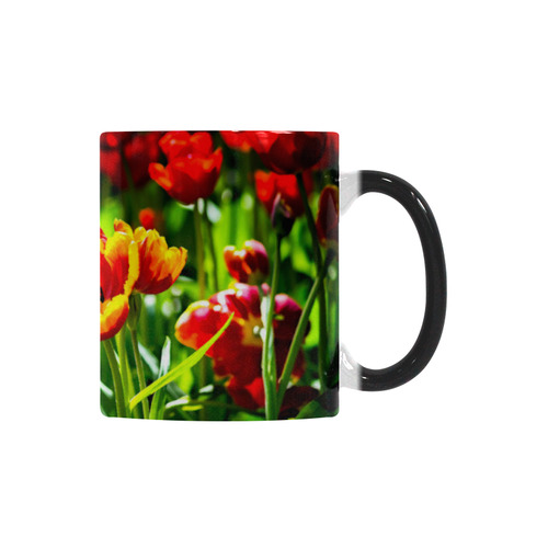 Colorful tulip flowers chic spring floral beauty Custom Morphing Mug