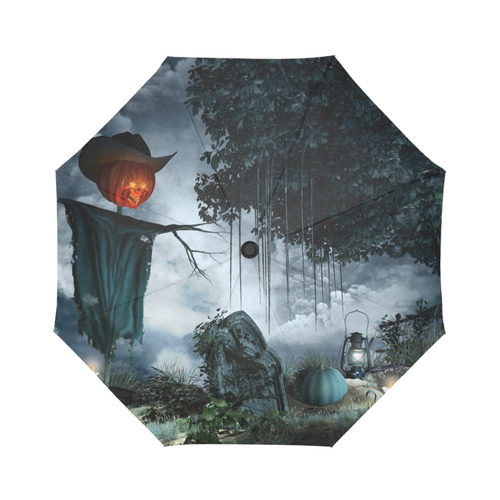 家居Halloween scenery with tombstones,candles Auto-Foldable Umbrella (Model U04)