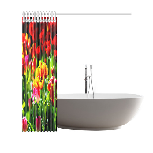Tulip Flower Colorful Beautiful Spring Floral Shower Curtain 69"x70"